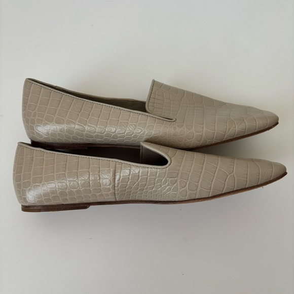 Vince Clark Loafers 7 Square-Toe Croc-Embossed Leather - Picture 7 of 9